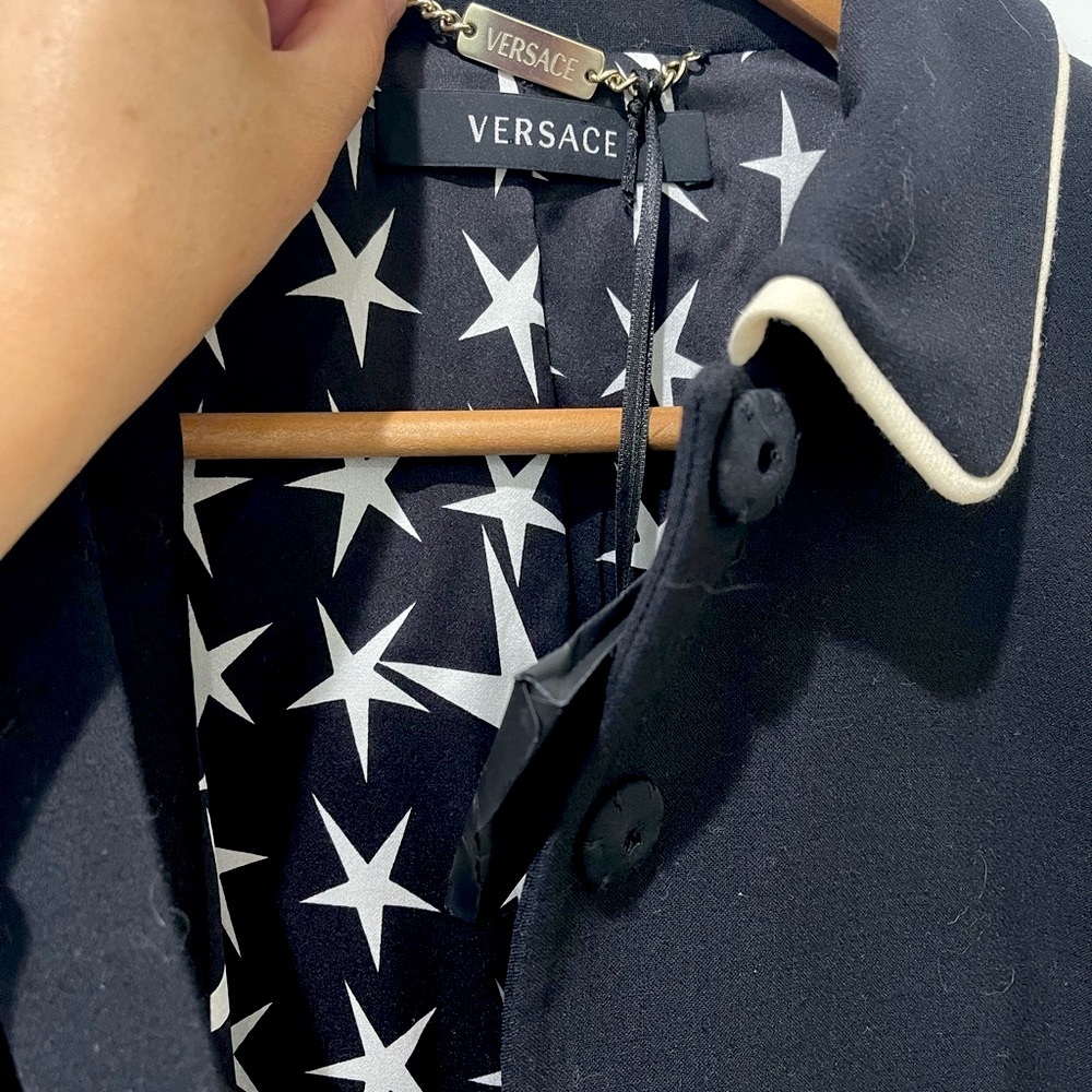 NWT authentic Versace Black Blazer with Cream Accents